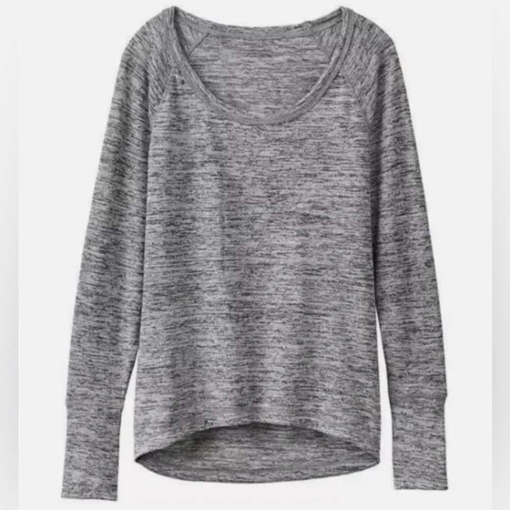 Athleta No Sweatin’ It Sharkbite Top - heather gray - size M